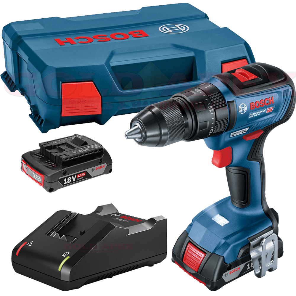 BOSCH GSB 18V-50 PROFESSIONAL 充電式衝擊電鑽 套裝