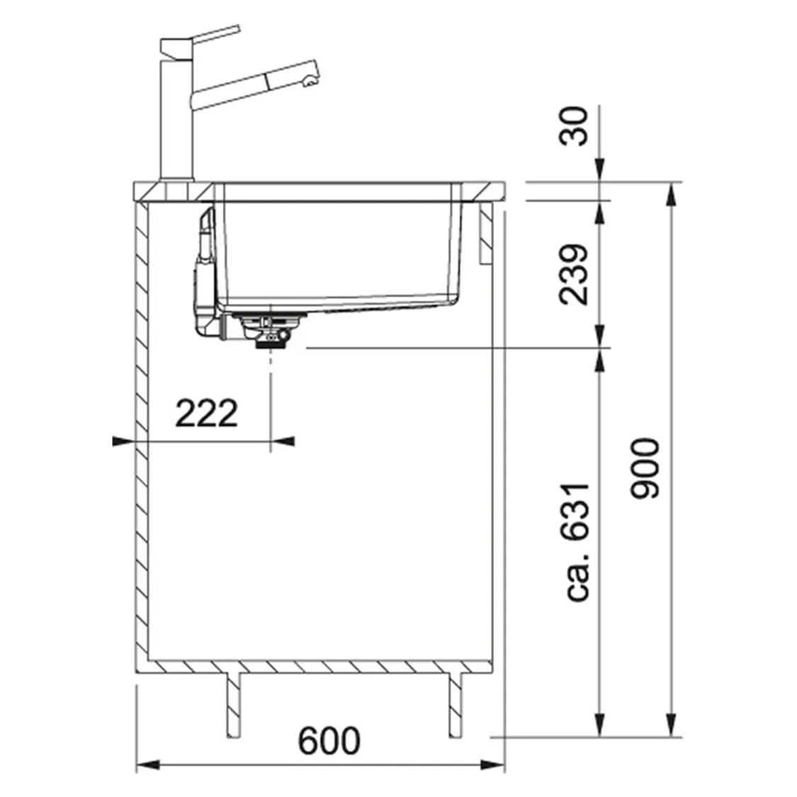 FRANKE MRX 110-55 (122.0553.947) Maris 不銹鋼 檯底 單星盆 590x440mm 銀色