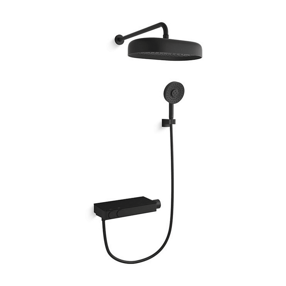 KOHLER K-26329T-9-BL ANTHEM™ 恆溫雙路出水淋浴龍頭 連單功能頭頂花灑 (黑色)